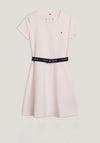 Tommy Hilfiger Girl Essential Belted Skater Dress, Pink