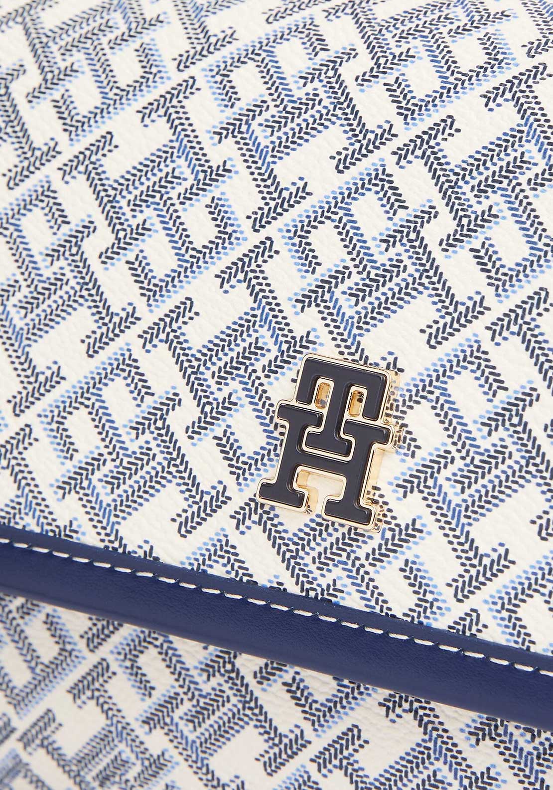 Tommy Hilfiger Monogram Crossbody Bag, White and Navy