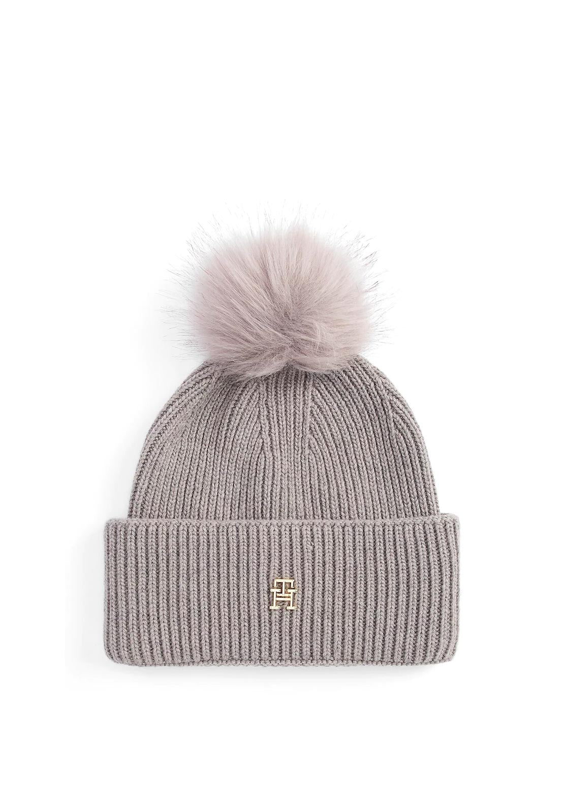 Tommy Hilfiger Elevated Chic Bobble Beanie, Grey