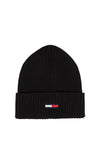 Tommy Jeans Elongated Flag Beanie, Black