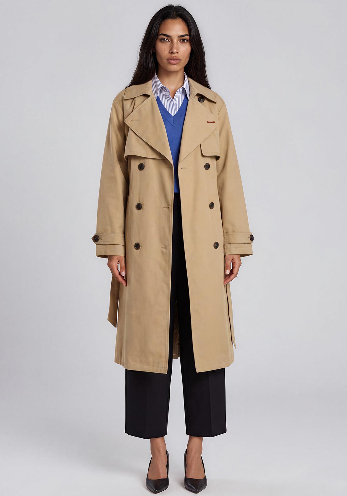 Tommy Jeans Long Trench Coat, Beige