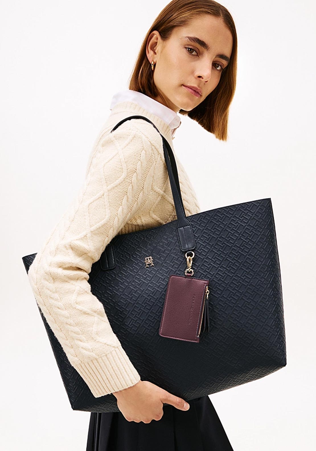 Tommy Hilfiger Icon Embossed Tote Bag, Navy