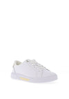 Tommy Hilfiger Womens Leather Metallic trim Court Trainers, White