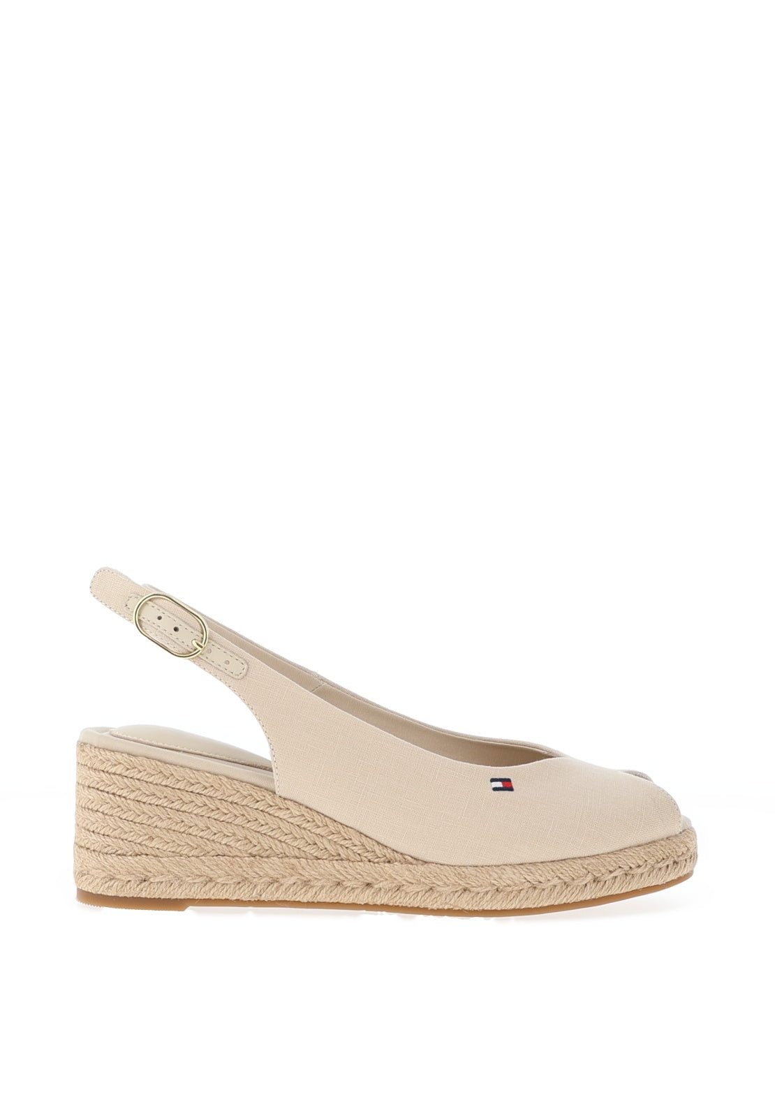 Tommy Hilfiger Womens Hemp Slingback Mid Wedge Espadrilles, Beige