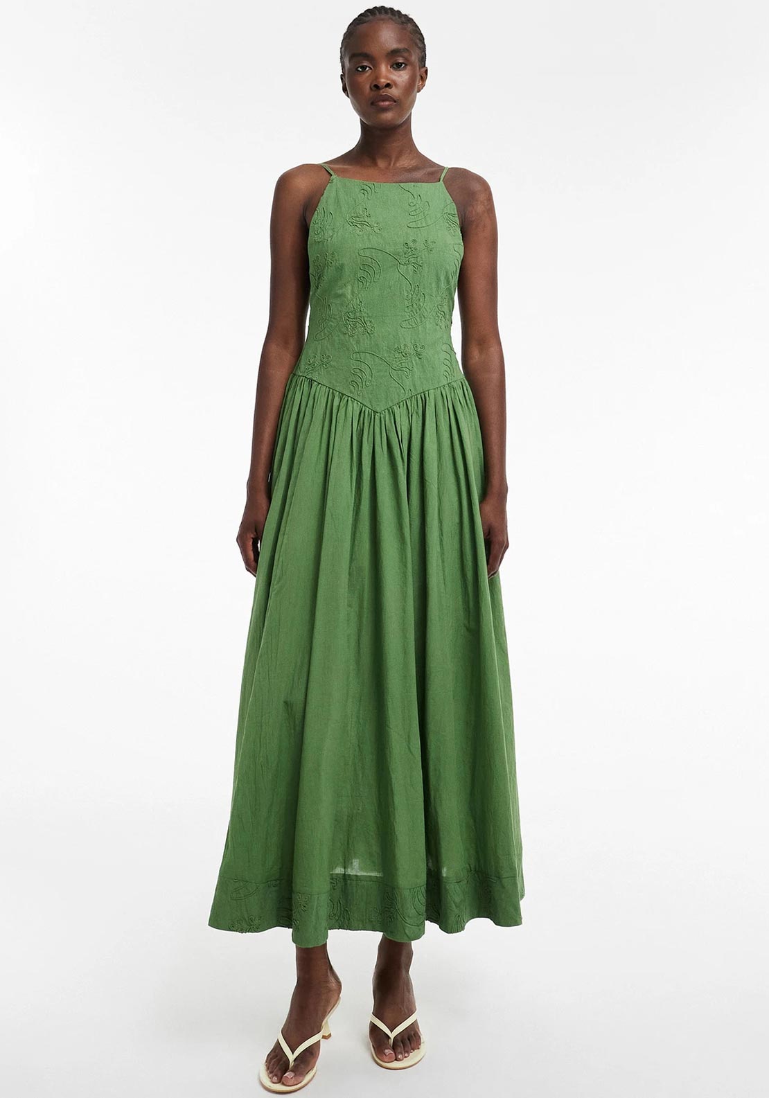 TOPSHOP Julia Low Back Maxi Dress, Green