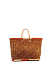 Zen Collection Wicker Trim Shopper Bag, Rust
