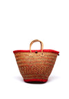 Zen Collection Wicker Bucket Bag, Red