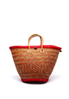 Zen Collection Wicker Bucket Bag, Red