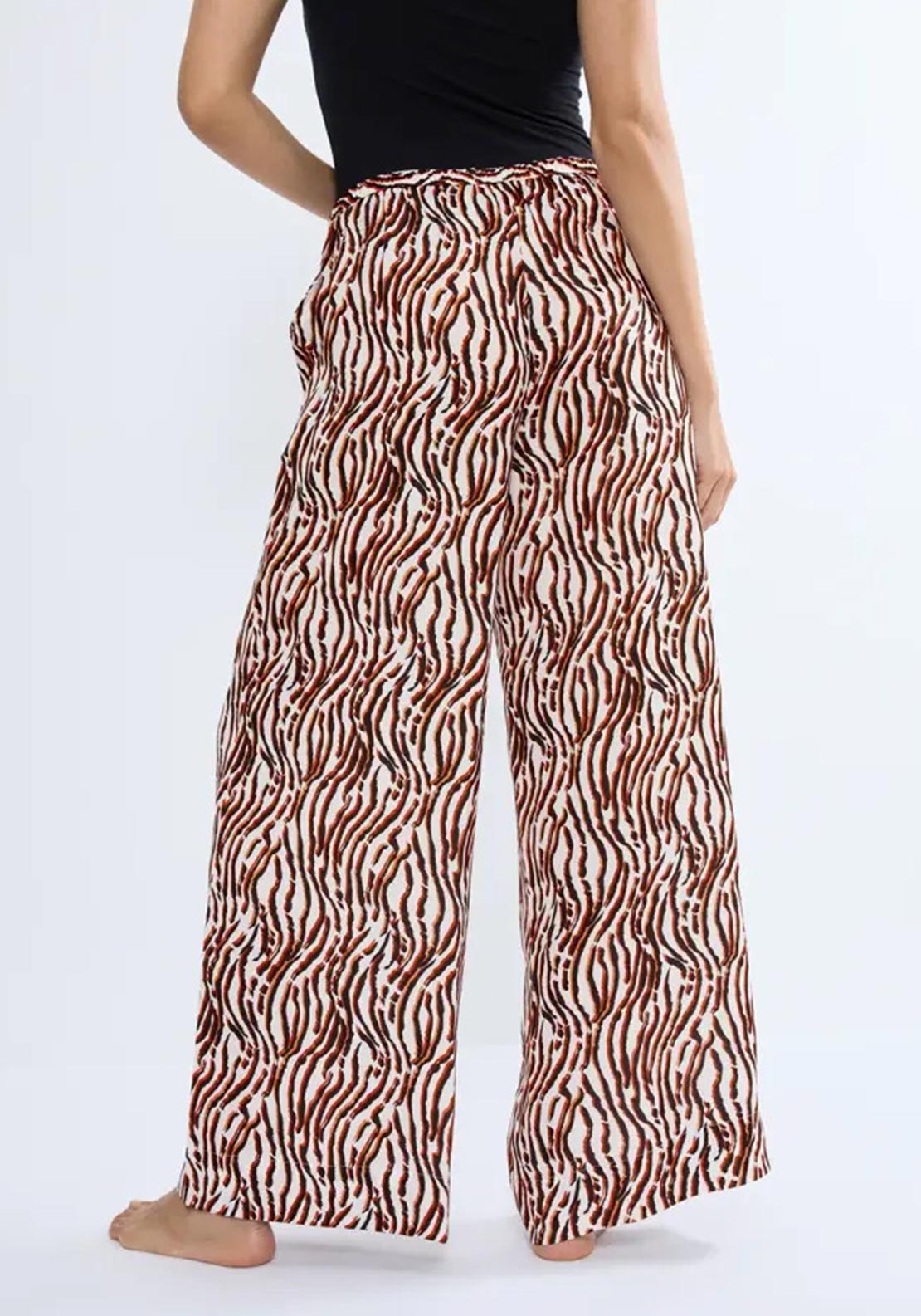 Triumph Summer Satin Print Trouser, White Multi