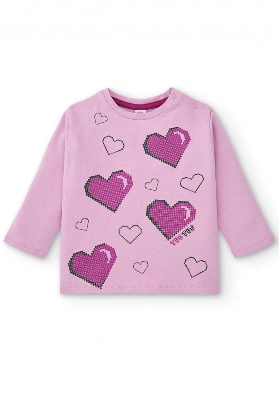 Tuc Tuc Girl Cyber Dino Heart Long Sleeve Top, Lilac