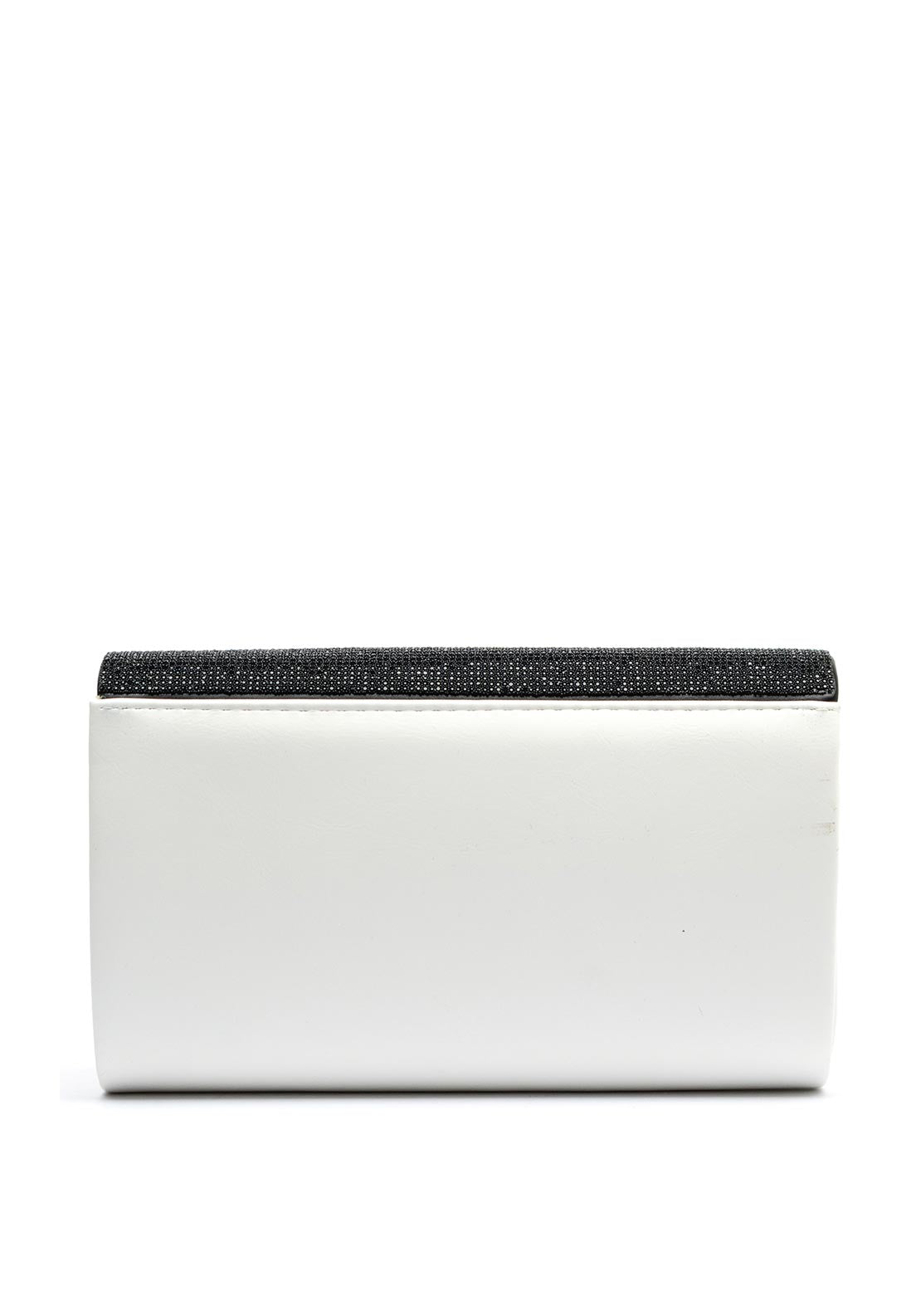 Una Healy Centrefold Diamante Metallic Clutch Bag, Black & White