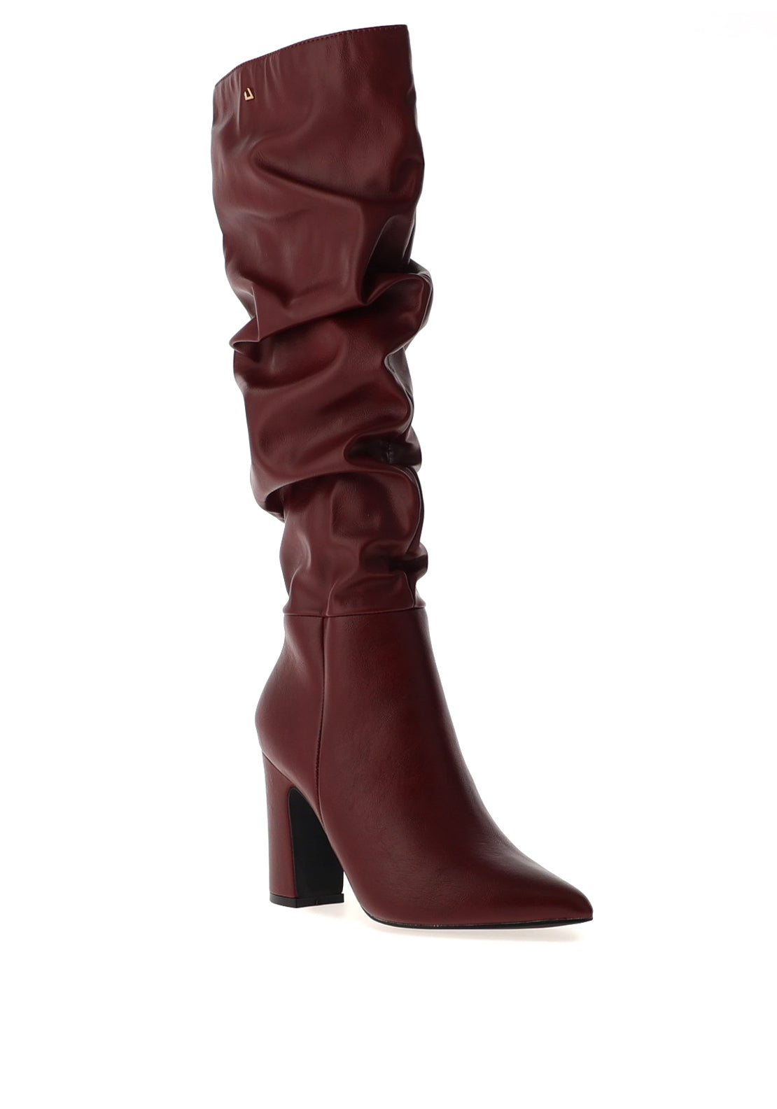 Una Healy Famous Now Scrunched Knee High Boots, Wine