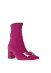 Una Healy Jaded Embellished Broach Heeled Boots, Xtreme Pink