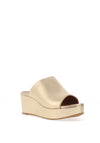 Unisa Kirane Leather Platform Wedge Mule Sandals, Gold