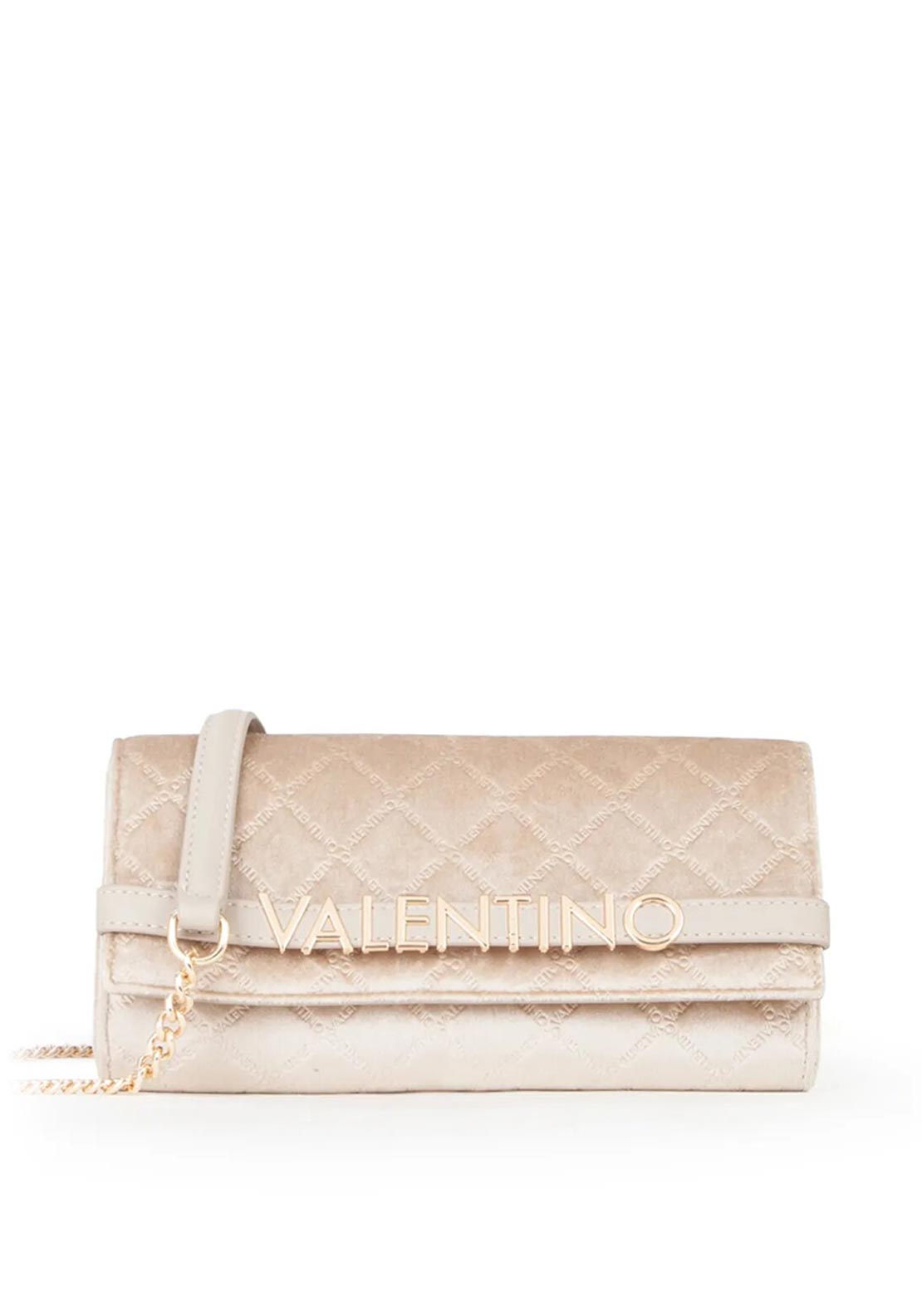 Valentino Life Velvet Clutch Bag, Beige