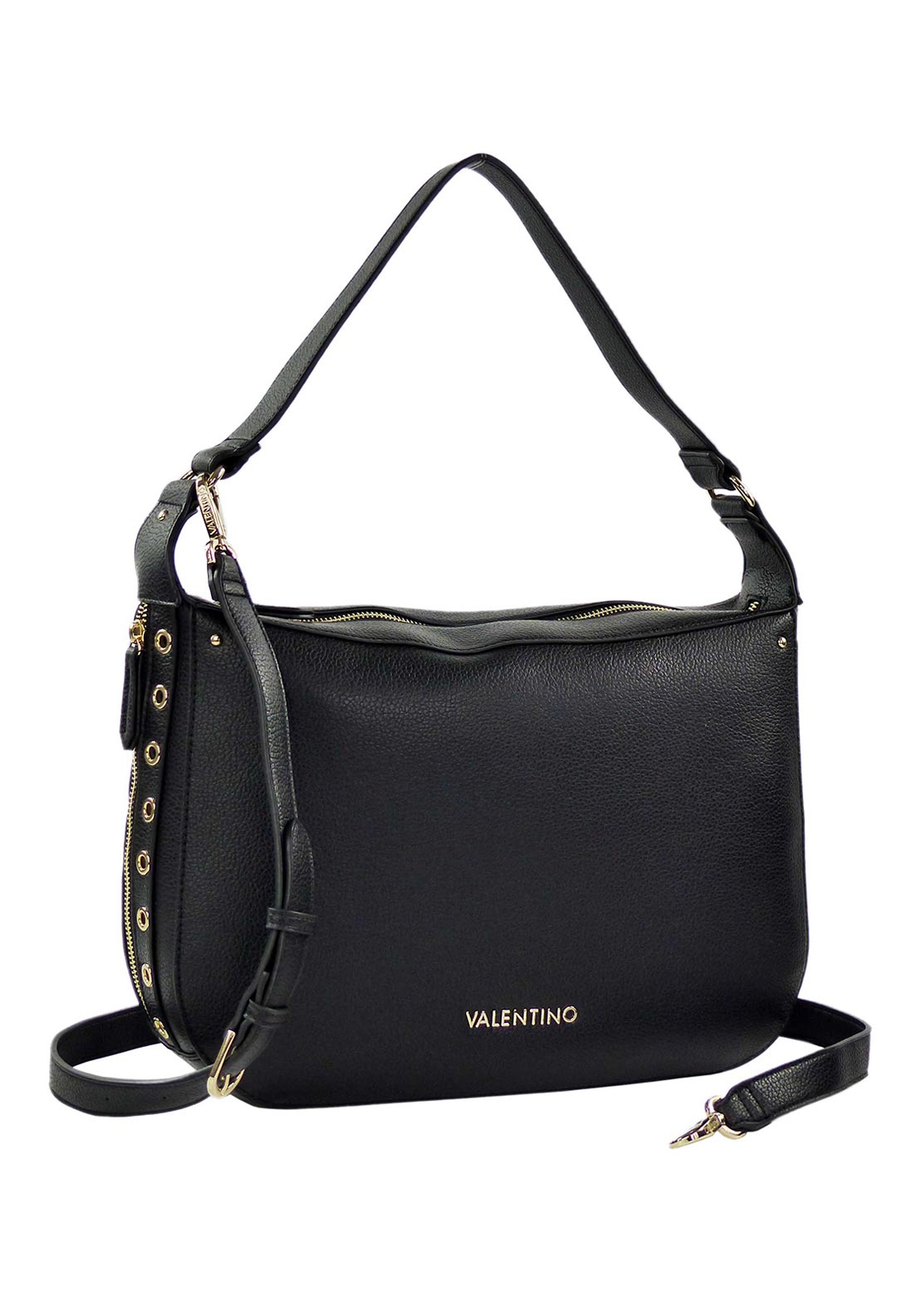 Valentino Megeve Eyelet Hobo Shoulder Bag, Black - Main Image