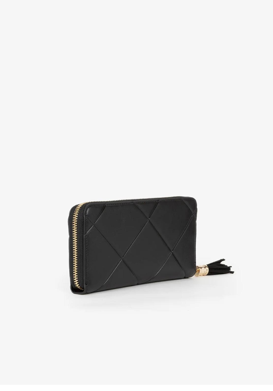 Valentino Astrid Quilted Medium Zip Around Purse, Black