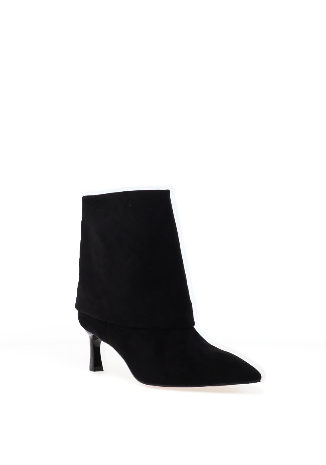 REDZ Faux Suede Fold Over Ankle Boots, Black
