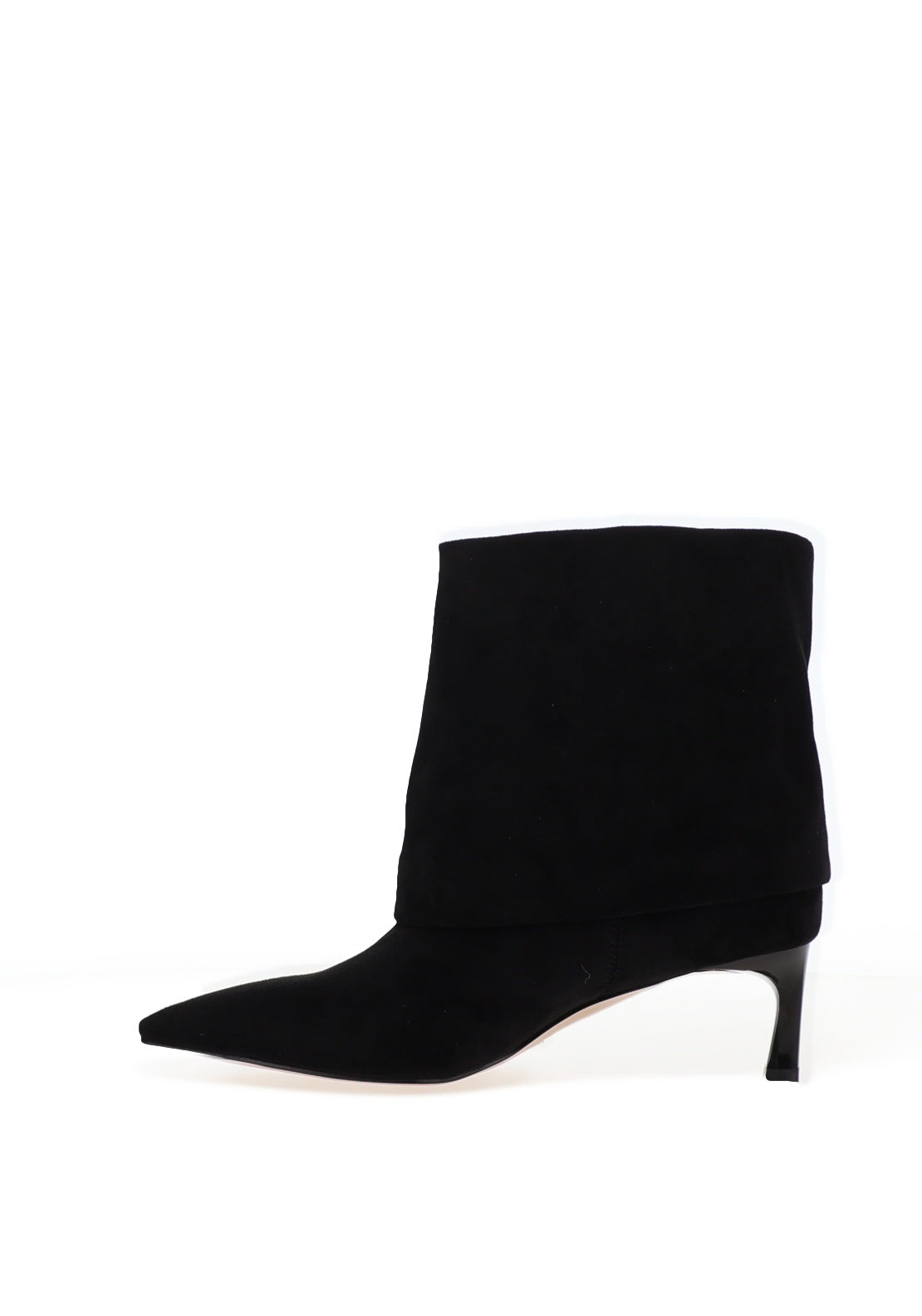 REDZ Faux Suede Fold Over Ankle Boots, Black