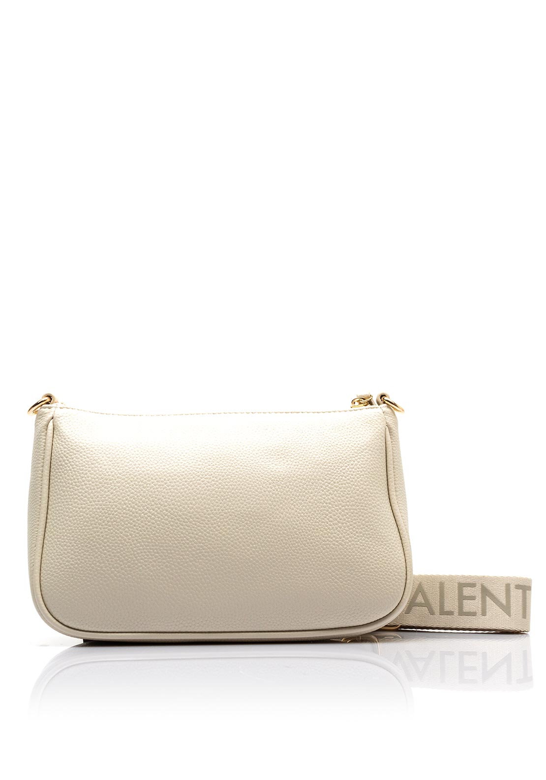 Valentino Never Pebbled Shoulder Bag, Beige