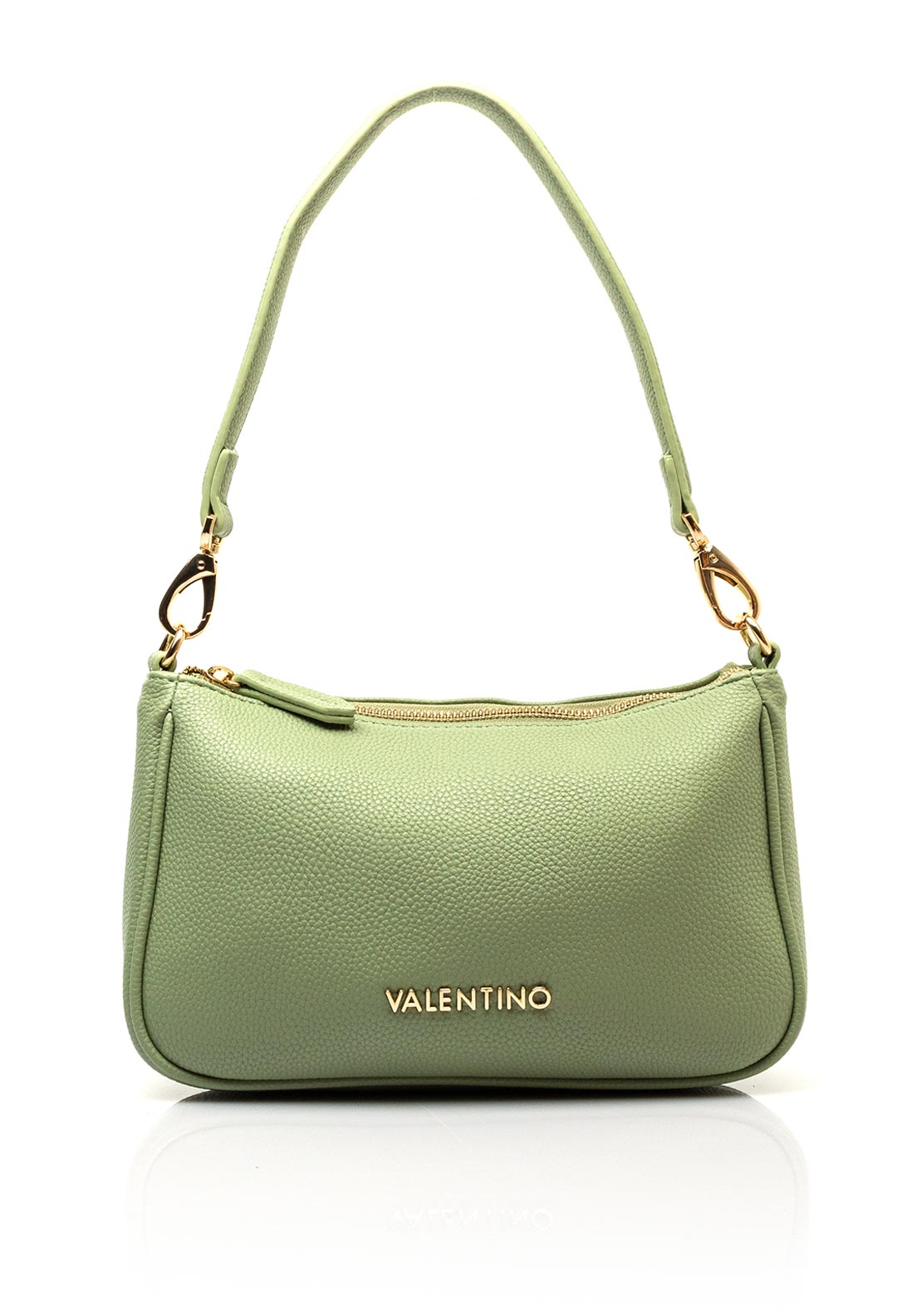 Valentino Never Pebbled Shoulder Bag, Green