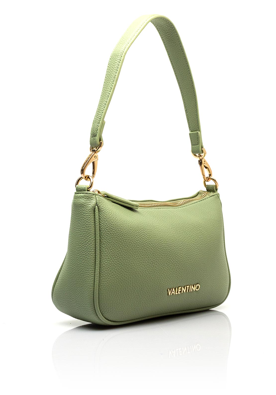 Valentino Never Pebbled Shoulder Bag, Green