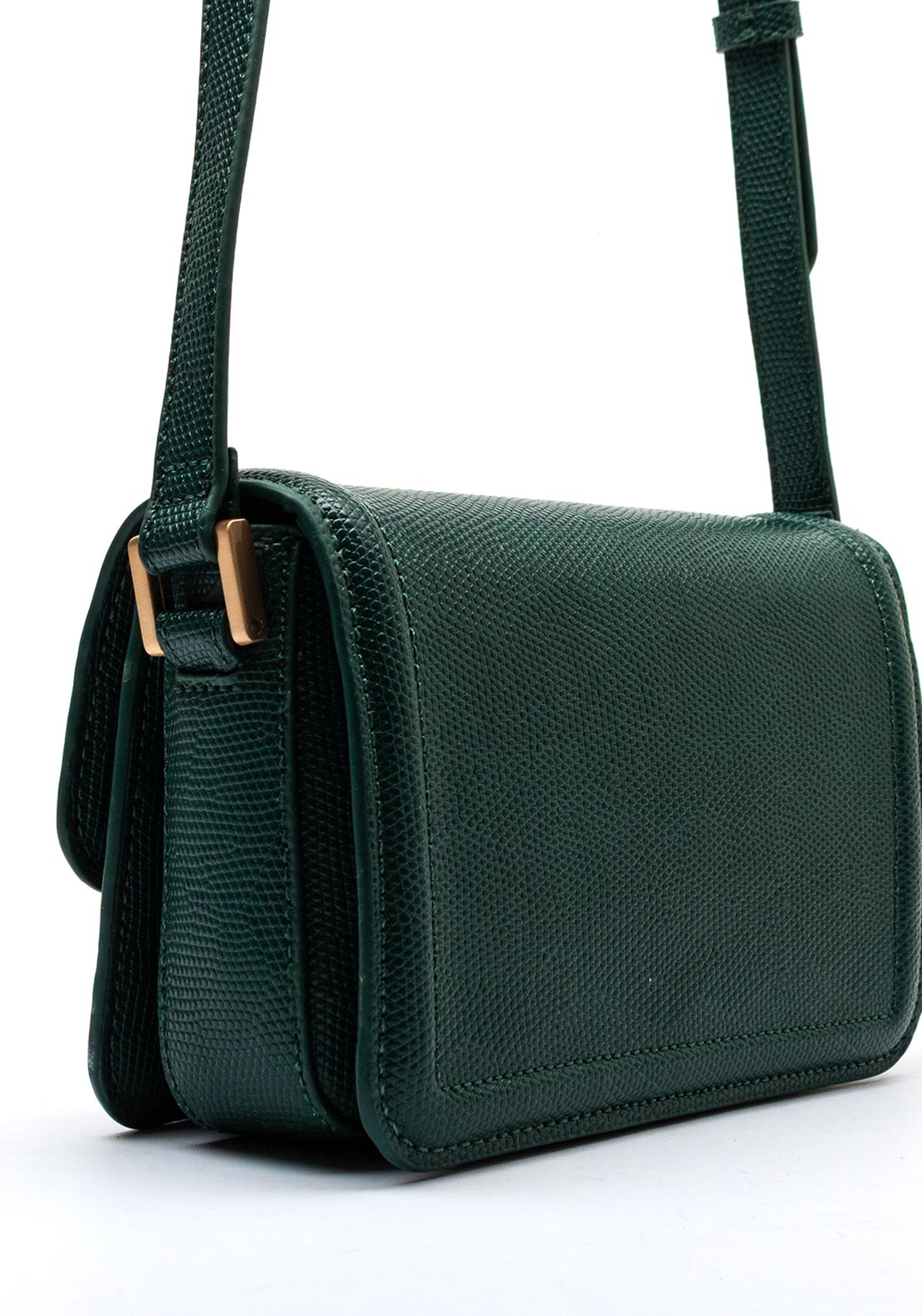 Valentino Floren Pebble Grain Mini Flap Over Crossbody Bag, Green