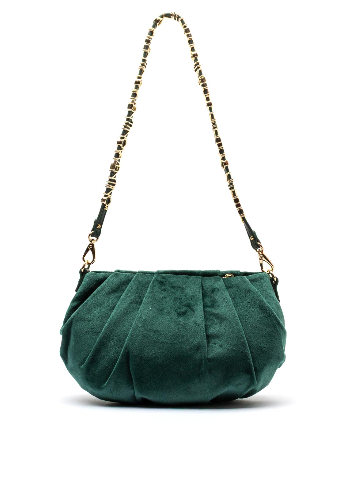 Valentino Elita Folded Velvet Baguette Shoulder Bag, Green