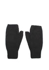 Serafina Collection Fingerless Mitten Cashmere Wool Blend Gloves, Black