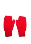 Serafina Collection Fingerless Mitten Cashmere Wool Blend Gloves, Red