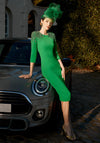 Veni Infantino Embellished Shoulder Midi Dress, Shamrock Green