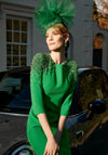 Veni Infantino Embellished Shoulder Midi Dress, Shamrock Green