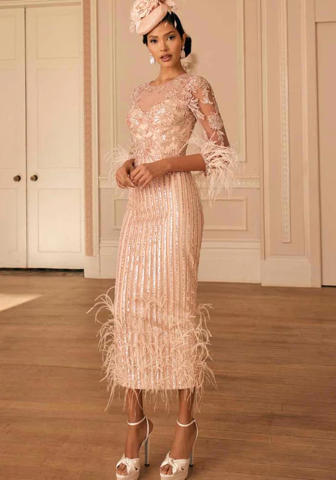 feather beaded dress Veni Infantino Trim Dress, Pink Size:V Marc Jacobs Blue Slip Valentine's 2026