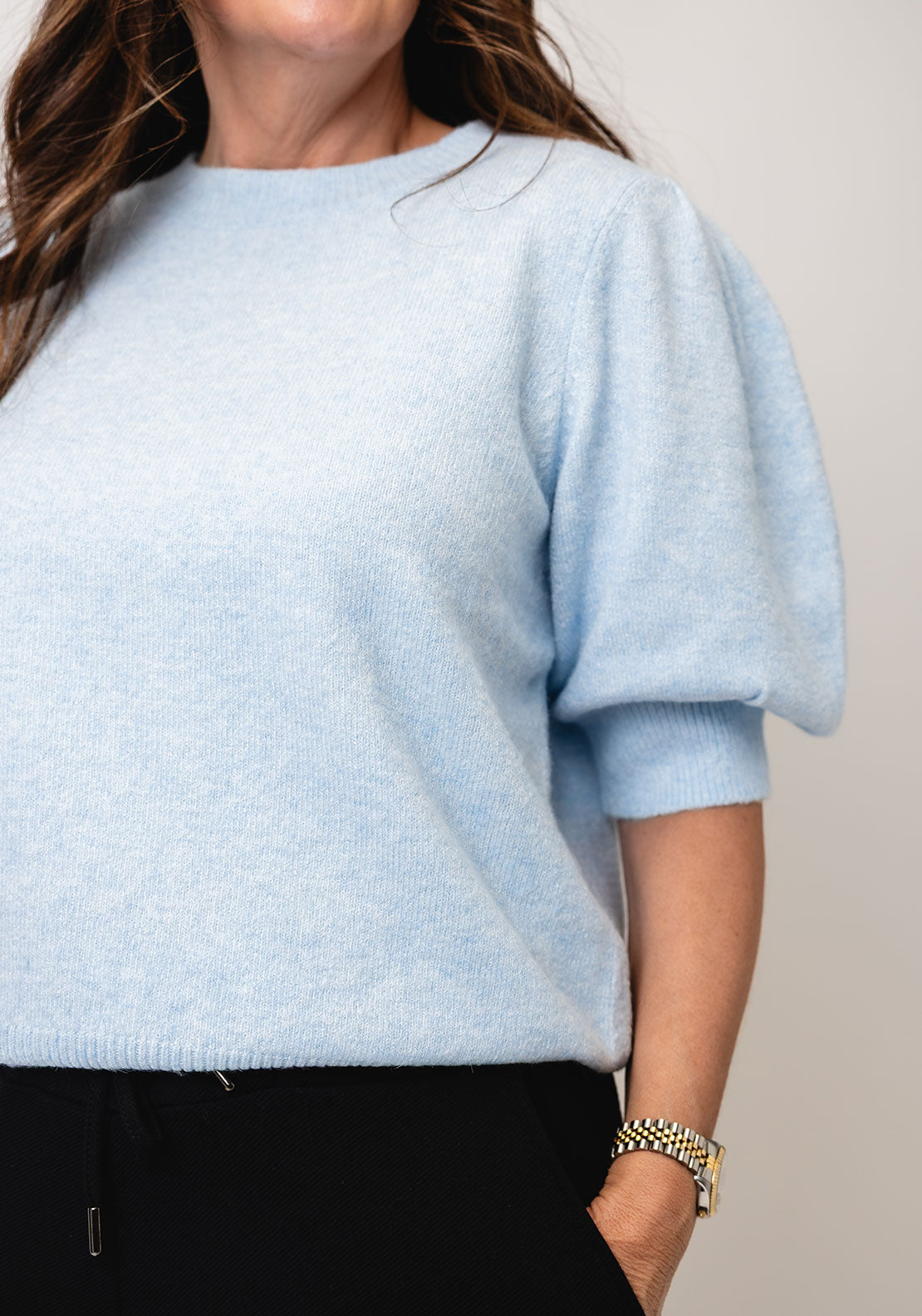 Vero Moda Doffy Short Sleeve Knit Sweater, Cashmere Blue