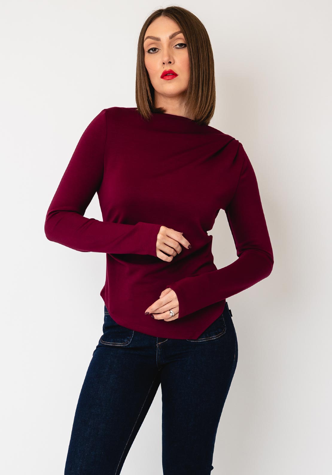 Vero Moda Mille Boat Neckline Top, Wine