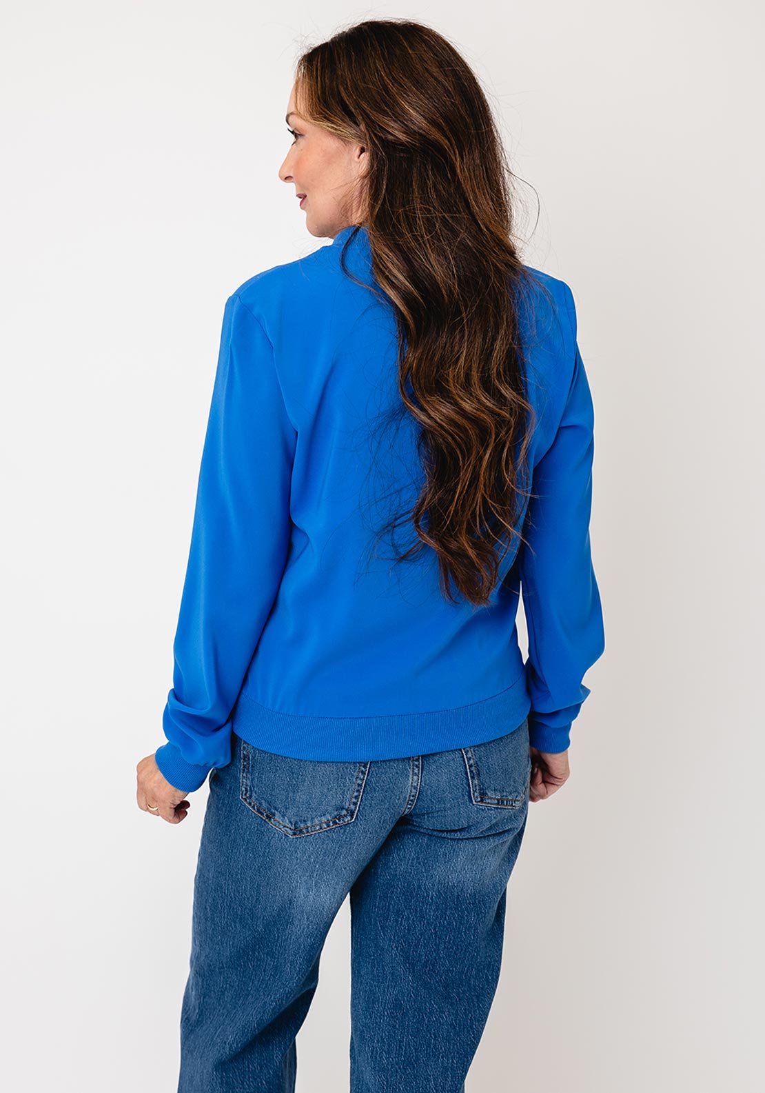Vero Moda Zip Up Bomber Jacket, Blue