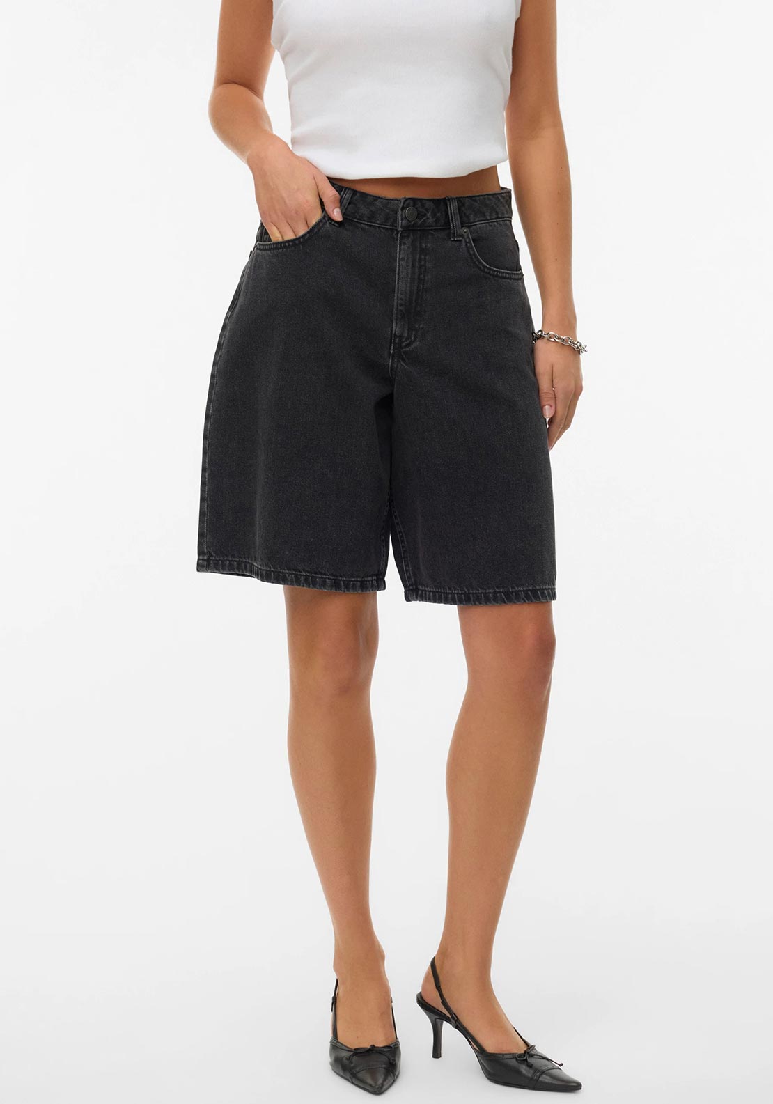 VMHADLEY MR BERMUDA DENIM SHORTS MIX
