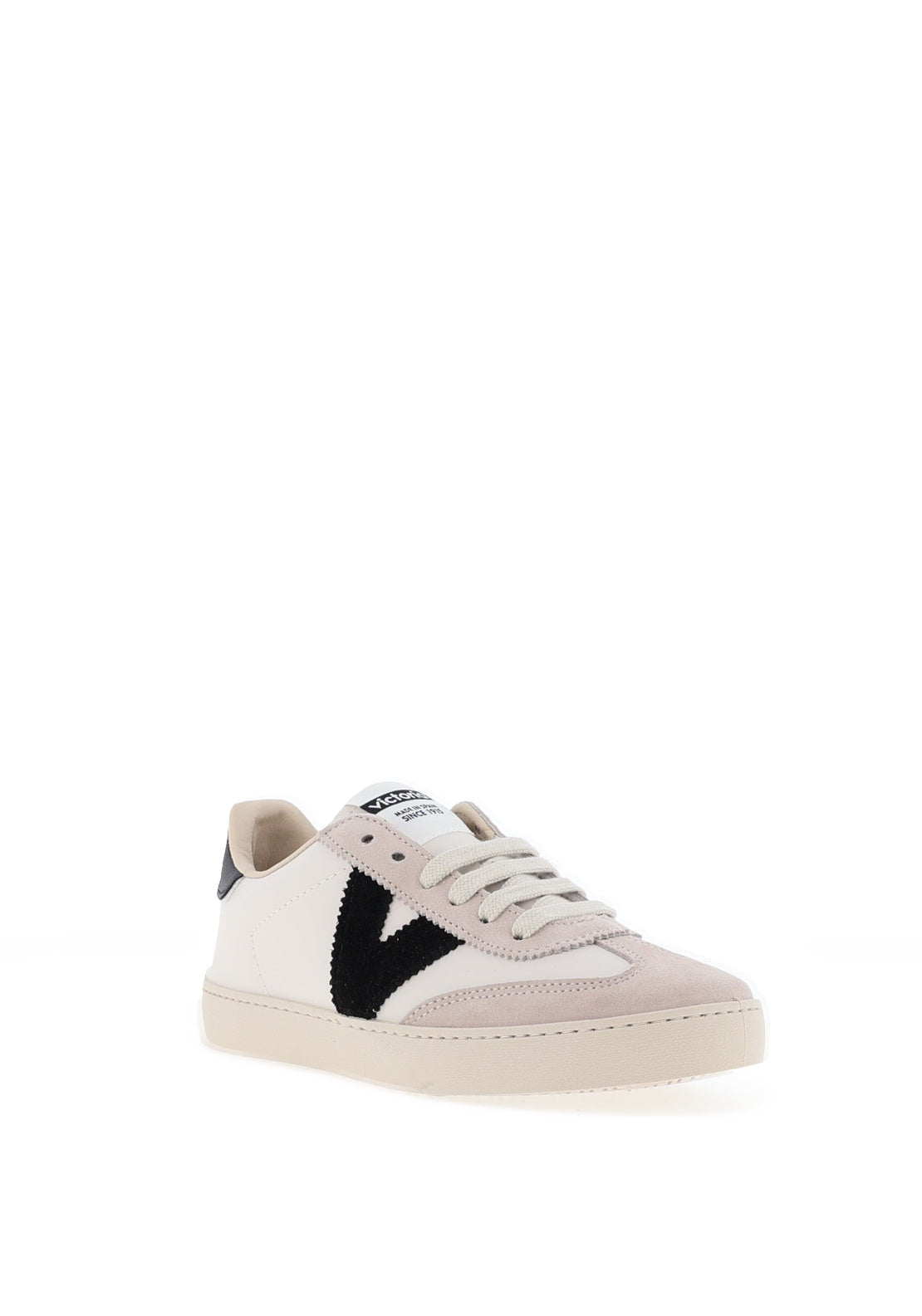 Victoria Womens Berlin Leather Trainers, White and Black
