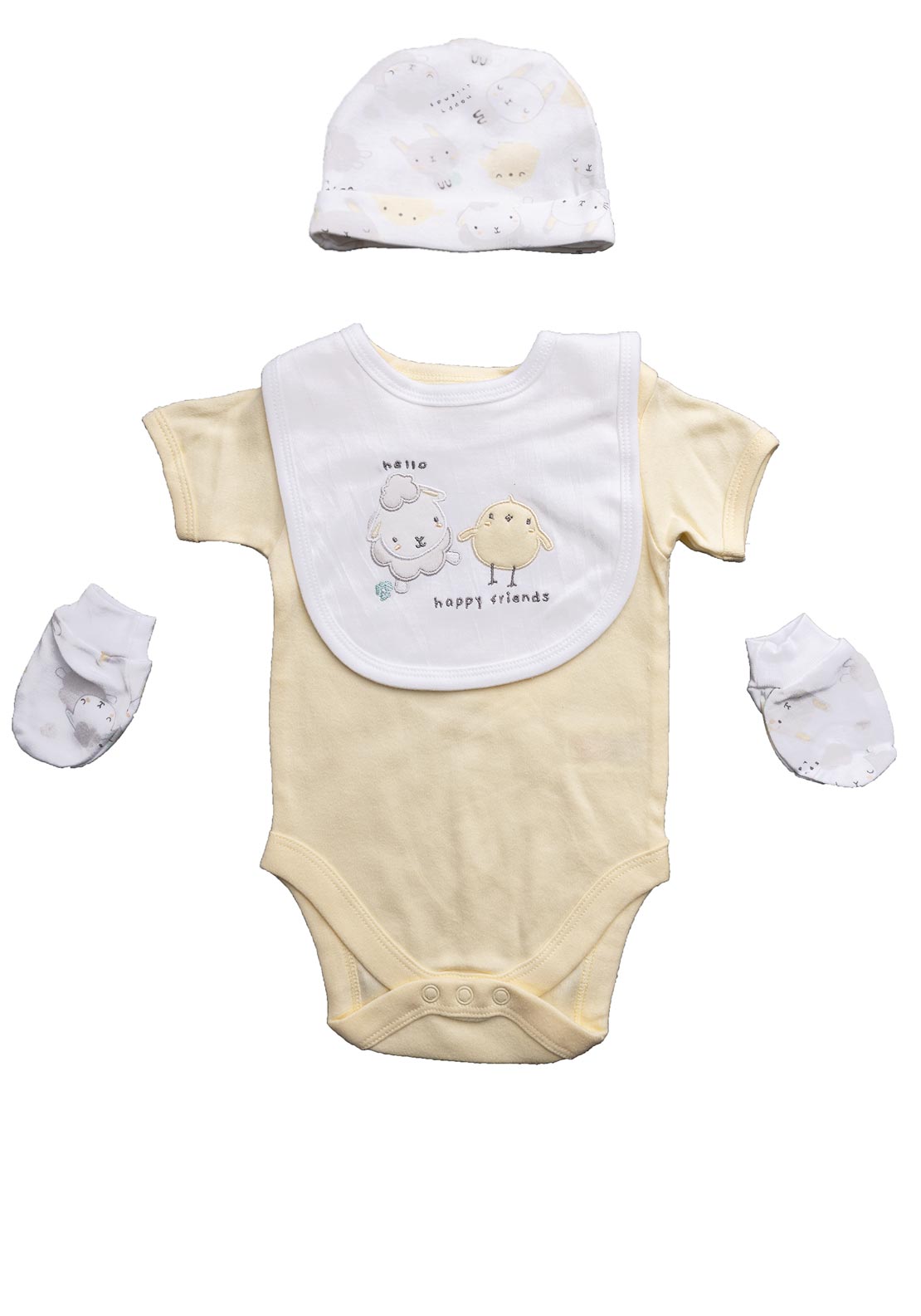 Sheelin Unisex Animal Print 5 Piece Set, Yellow