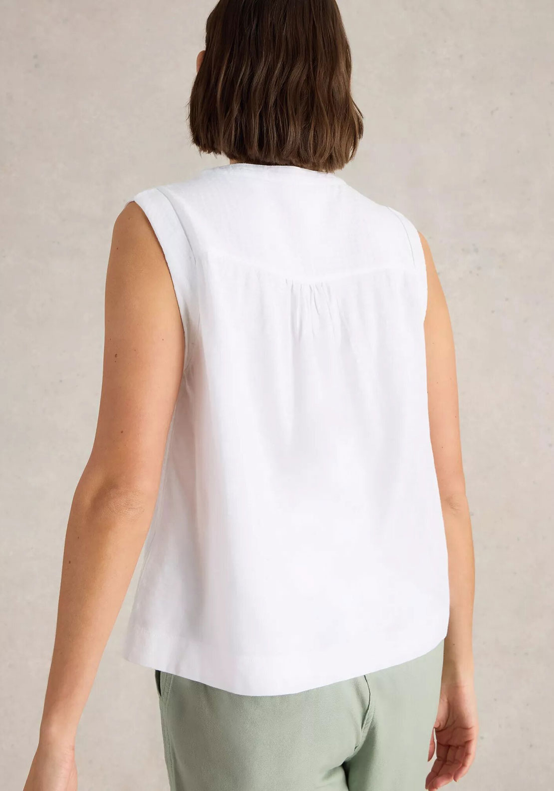 White Stuff Isla Button Detail Top, White