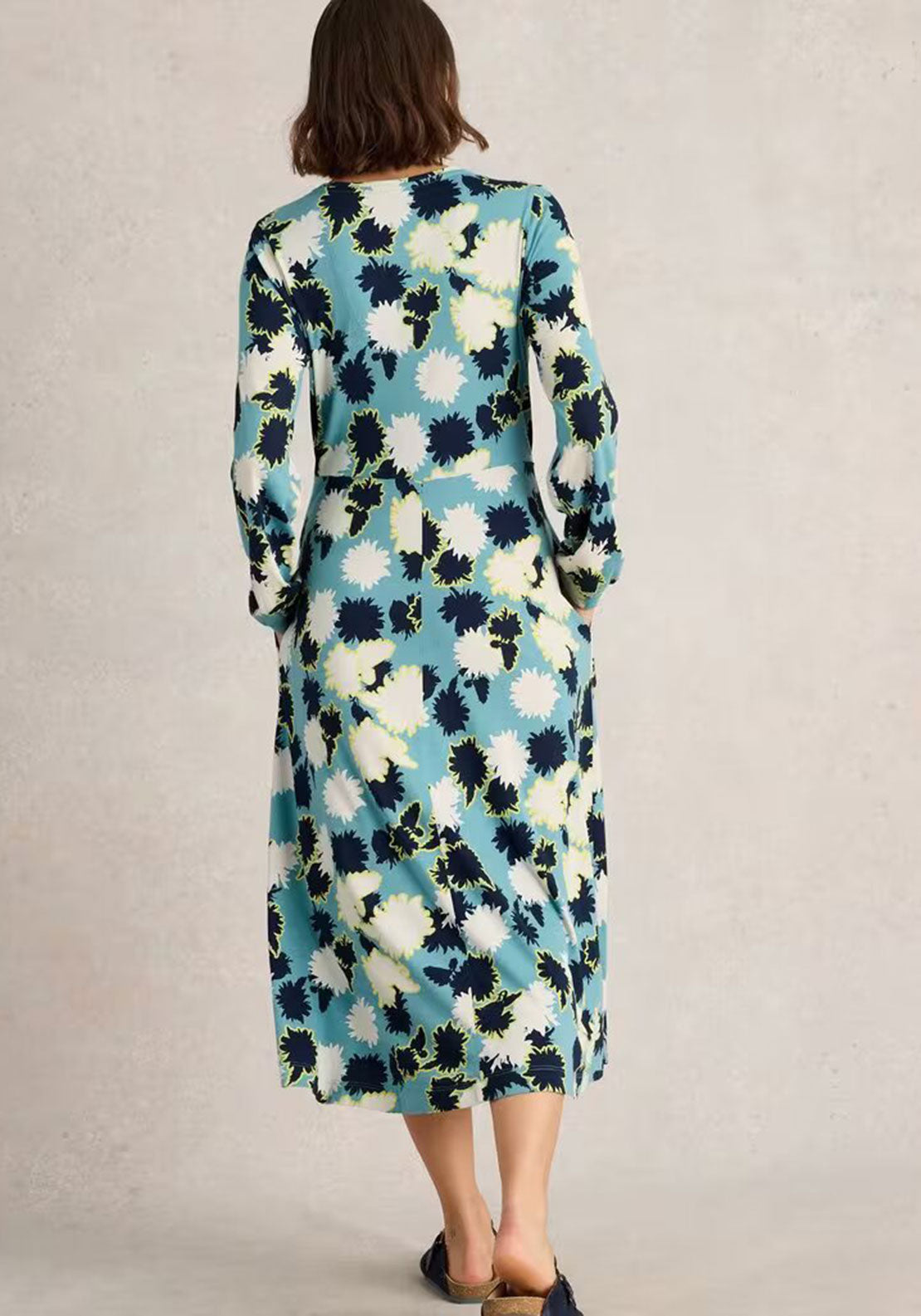 White Stuff Megan Printed Midi Dress, Blue Multi