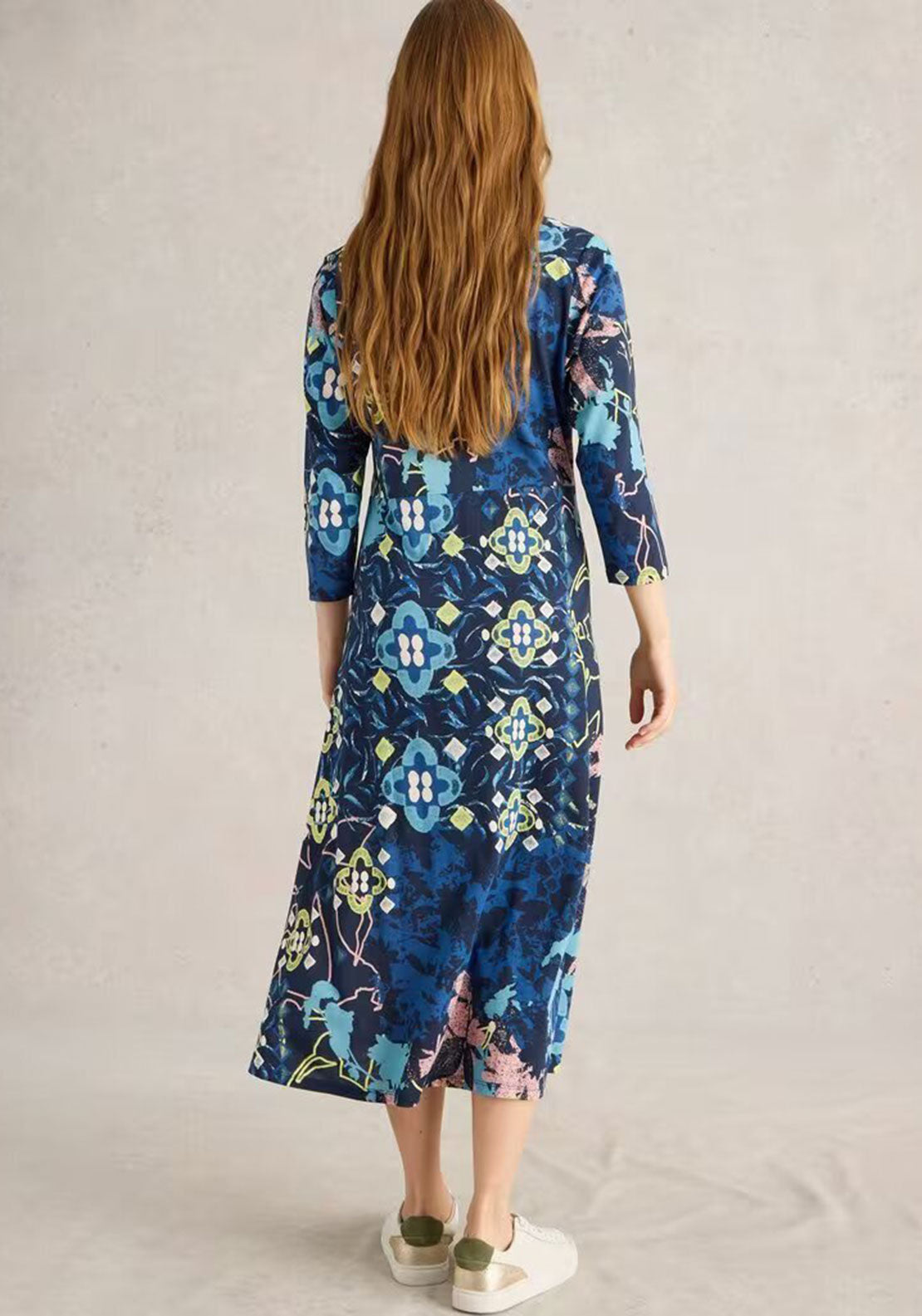 White Stuff Rua Floral Midi Dress, Blue Print