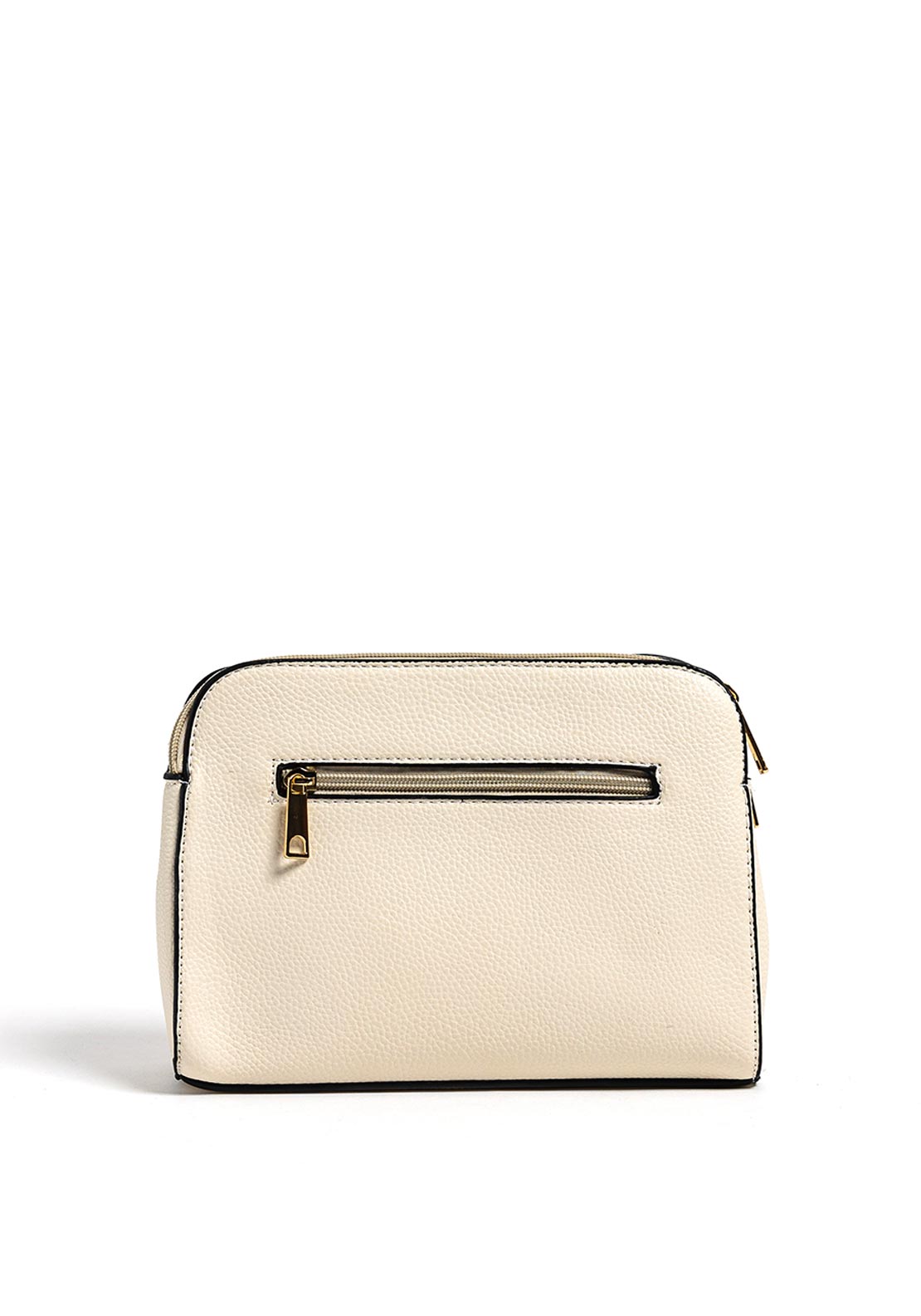 Zen Collection Pebbled Faux Leather Key Chain Crossbody Bag, Beige