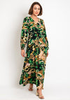 Seventy1 One Size Drawstring Waist Maxi Dress, Green Multi