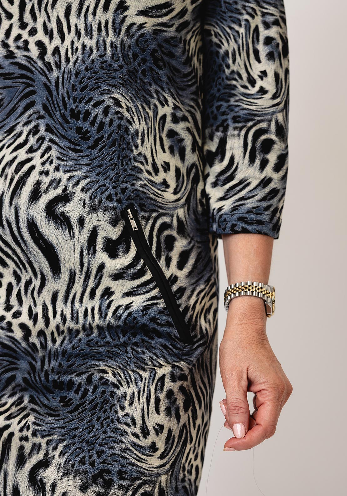 Serafina Collection Animal Print Mini Dress, Black