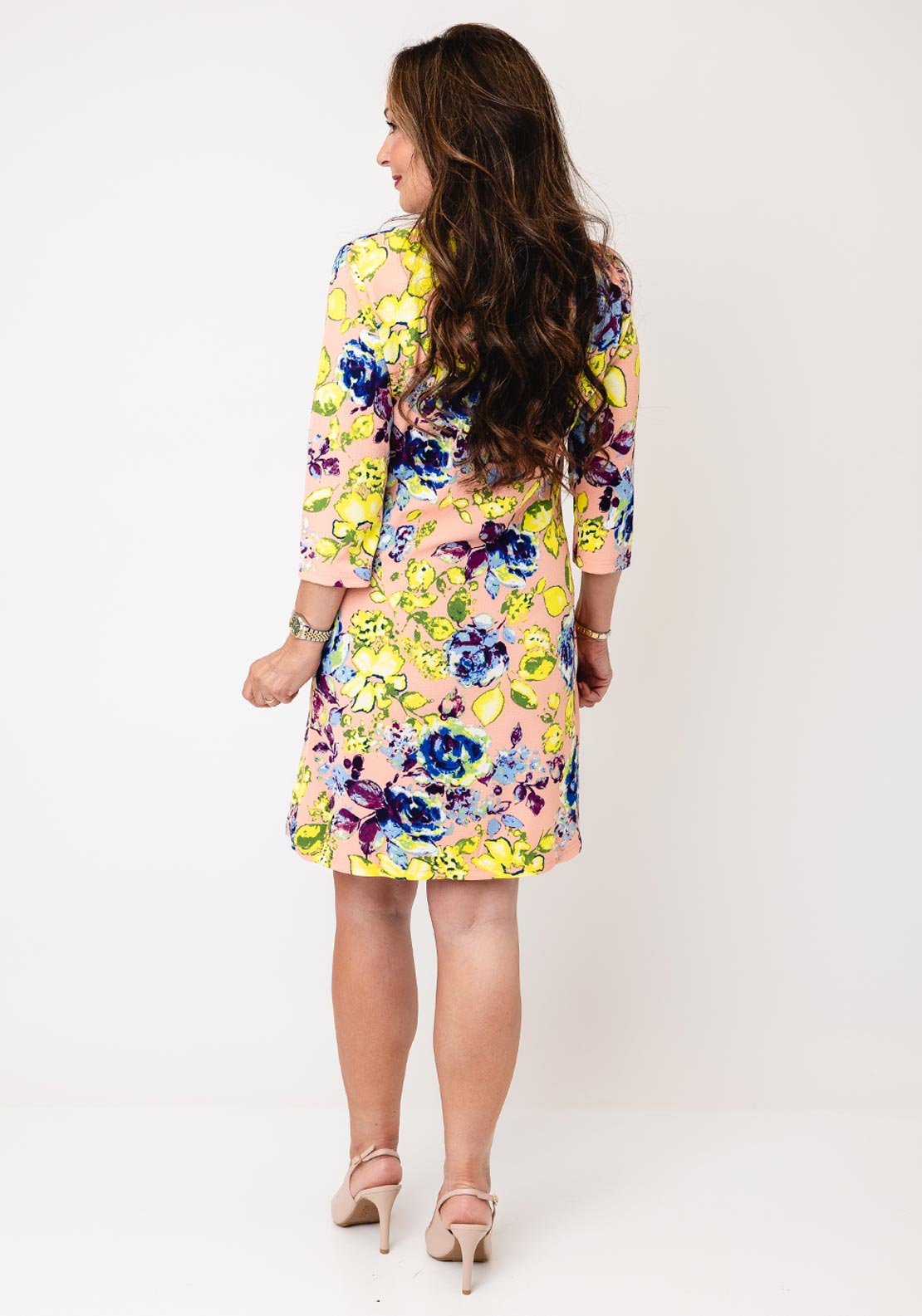 Serafina Floral Print Tunic Dress, Pink Multi
