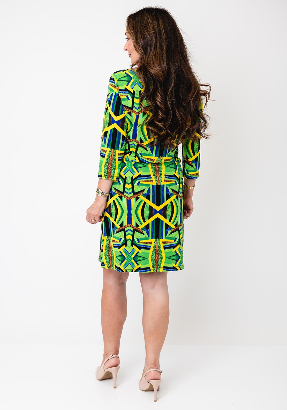 Serafina Collection Abstract Print Mini Dress, Green