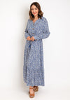 Serafina Collection One Size Drawstring Waist Maxi Dress, Blue
