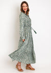 Serafina Collection One Size Drawstring Waist Maxi Dress, Green