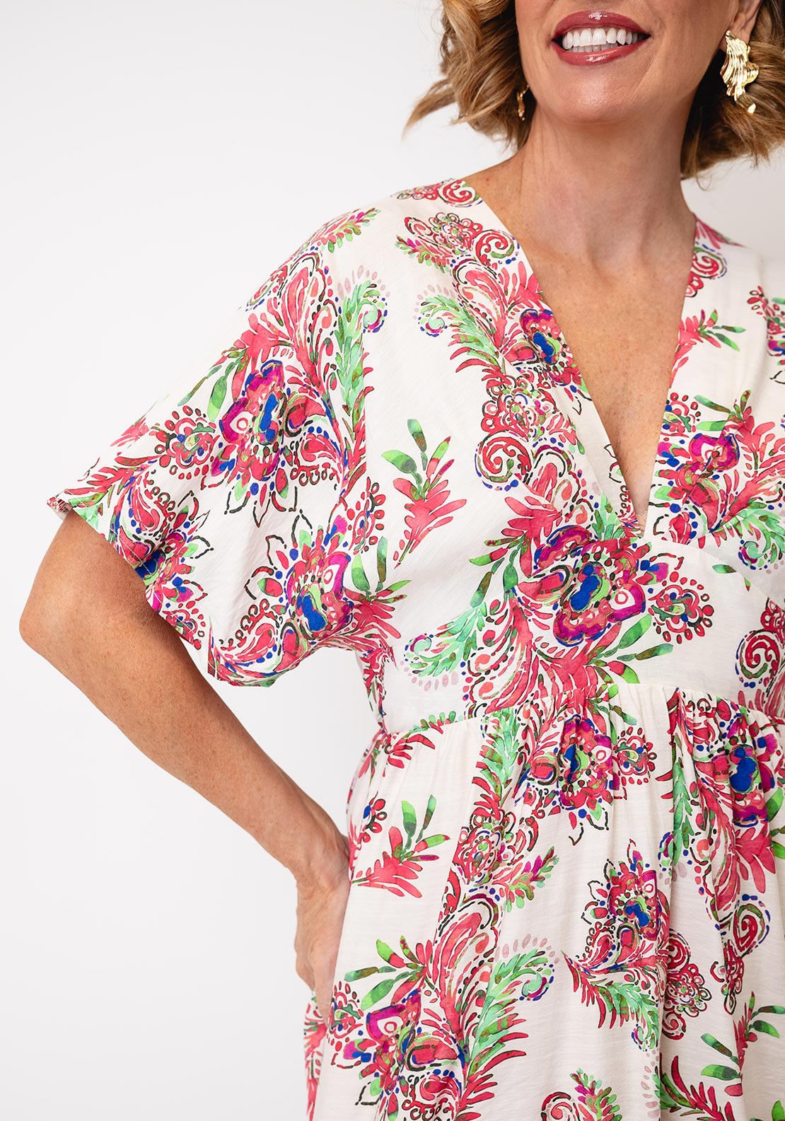 Serafina Collection Floral Print Mini Dress, Pink